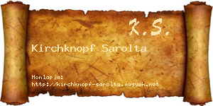 Kirchknopf Sarolta névjegykártya